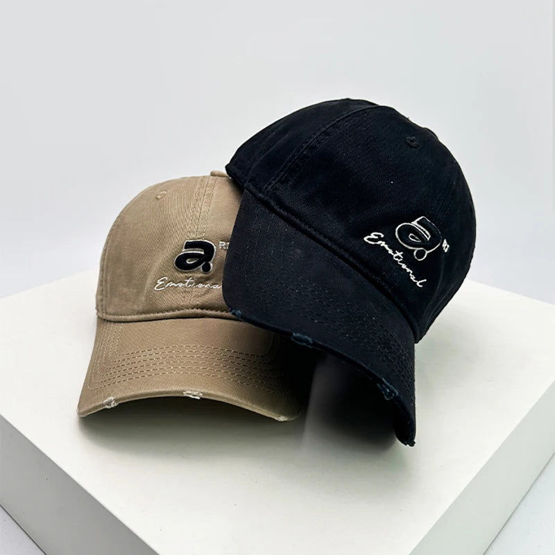 New Unisex Broken Style Street Embroidered a Letters Baseball Hats Breathable Casual Sunshade Peaked Caps Versatile Fashion ins