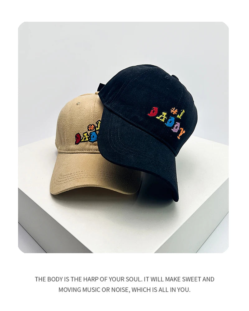 New Unisex Sanding Embroidered Colored Letters Baseball Hats Breathable Casual Sunshade Peaked Caps Versatile Fashion Outdoor