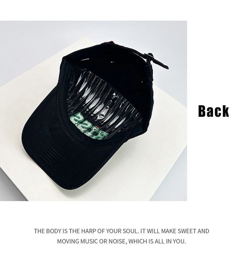 New Unisex Embroidered KISS Letters Baseball Hats Casual Breathable Street Peaked Caps Versatile Personal Fashion Niche Korean