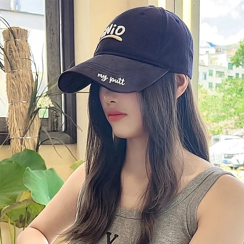 New Unisex Advanced Feel Embroidered Letters Baseball Hats Breathable Korean Sunshade Peaked Caps Versatile Casual Fashion Retro