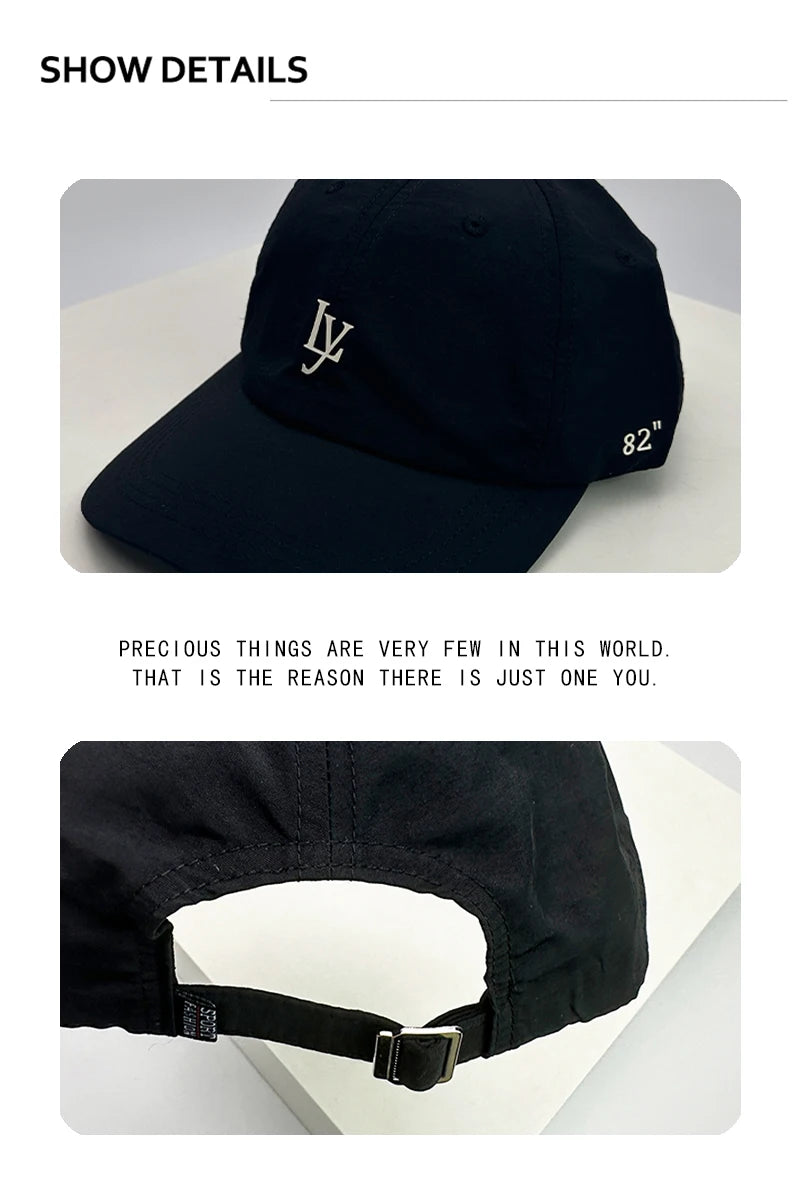 New Unisex Printed Ly Letters Quick Drying Baseball Hats Breathable Outdoor Sunshade Simple Peaked Caps Versatile Fashion Casual