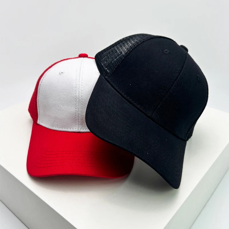 New Men Women Color Block American Style Baseball Hats Sunshade Personal Breathable Street Truck Caps Versatile Fashion Simple