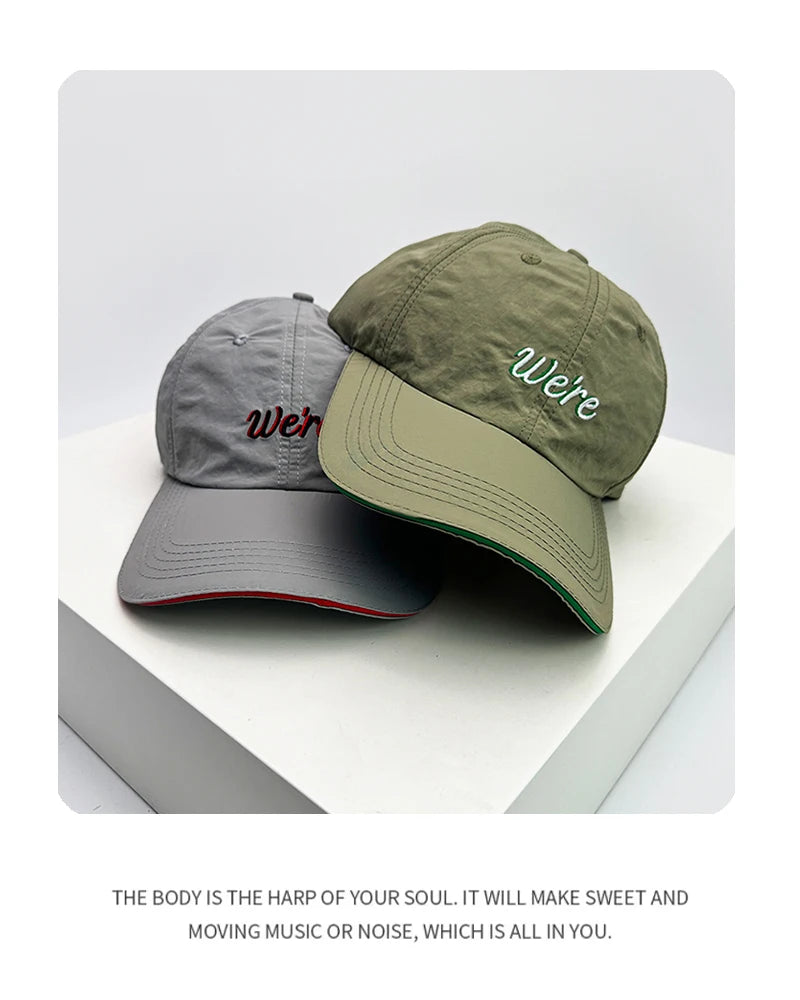 New Unisex Colored Edges Letter Embroidery Quick Drying Baseball Hats Breathable Outdoor Sunshade Peaked Caps Versatile Sports