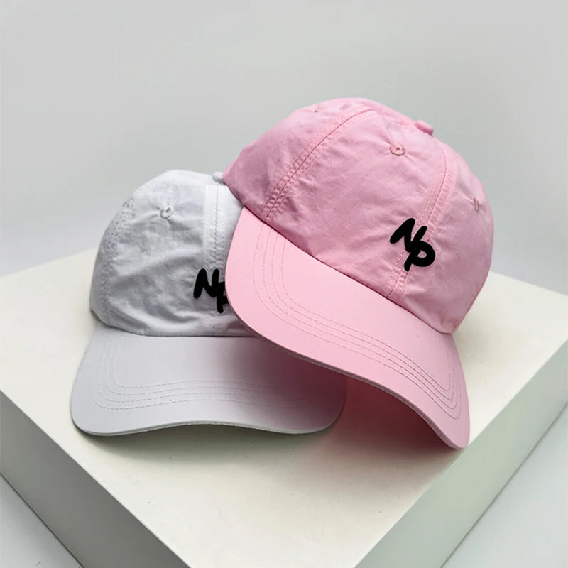 New Unisex Simple Letter Embroidery Quick Drying Baseball Hats Outdoor Breathable Casual Sunshade Peaked Caps Versatile Korean