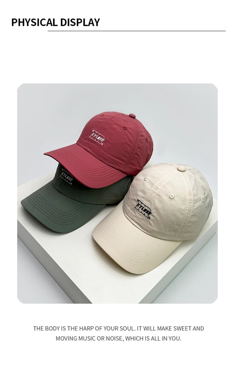 New Men Woman Casual Embroidered Letters Quick Drying Baseball Hats Breathable Sunshade Outdoor Snapback Caps Versatile Fashion