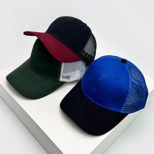 New Men Women Color Block American Style Baseball Hats Sunshade Personal Breathable Street Truck Caps Versatile Fashion Simple