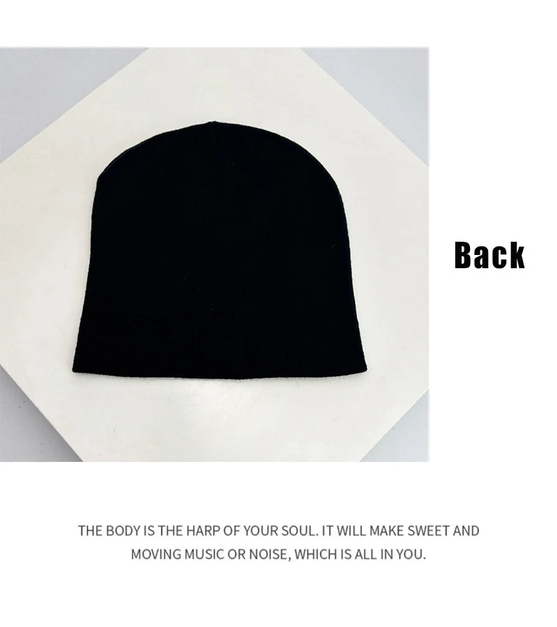 Autumn and Winter Color Block STAR Letter Wool Knitted Hats Personal Warm Skate Beanies Versatile Hip Hop Fashion Street Niche