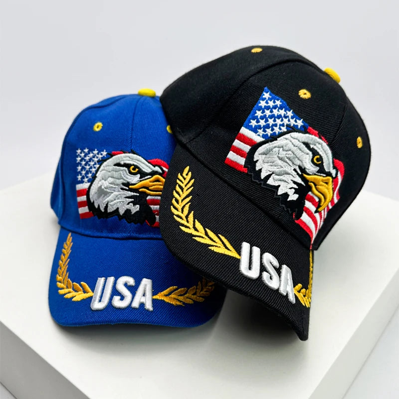 New Men Women American Flag Eagle Embroidery Baseball Hats Fashion Breathable Sunshade Snapback Caps Versatile Personal Street