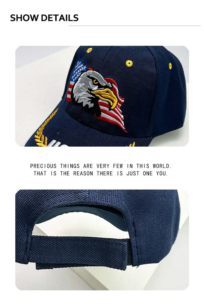 New Men Women American Flag Eagle Embroidery Baseball Hats Fashion Breathable Sunshade Snapback Caps Versatile Personal Street