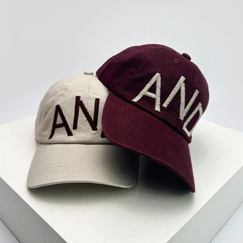 New Unisex Embroidered AND Letters Simple Baseball Hats Breathable High-quality Sunshade Peaked Caps Versatile Fashion Korean