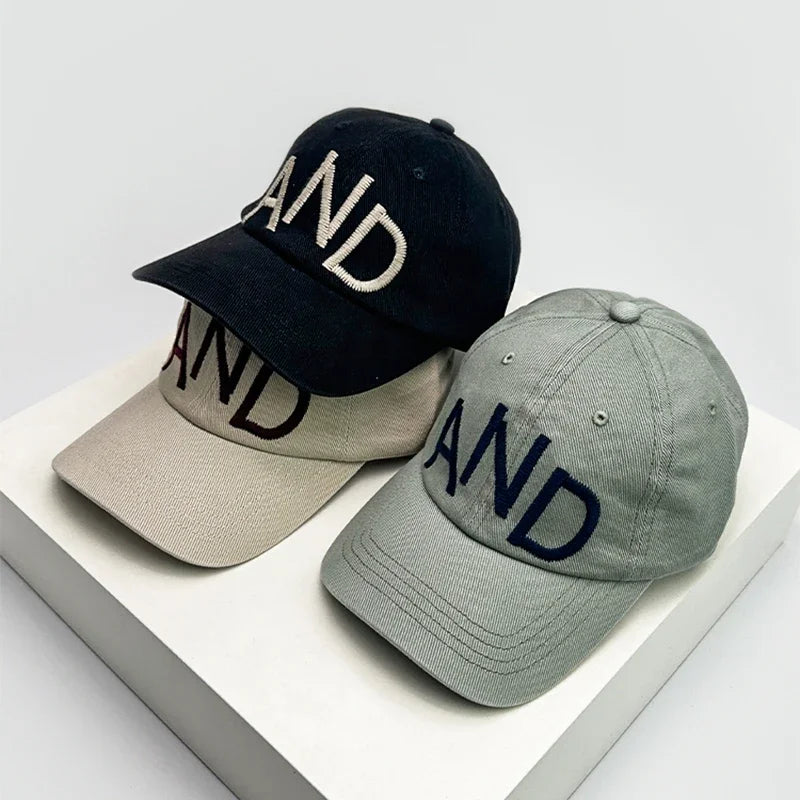 New Unisex Embroidered AND Letters Simple Baseball Hats Breathable High-quality Sunshade Peaked Caps Versatile Fashion Korean