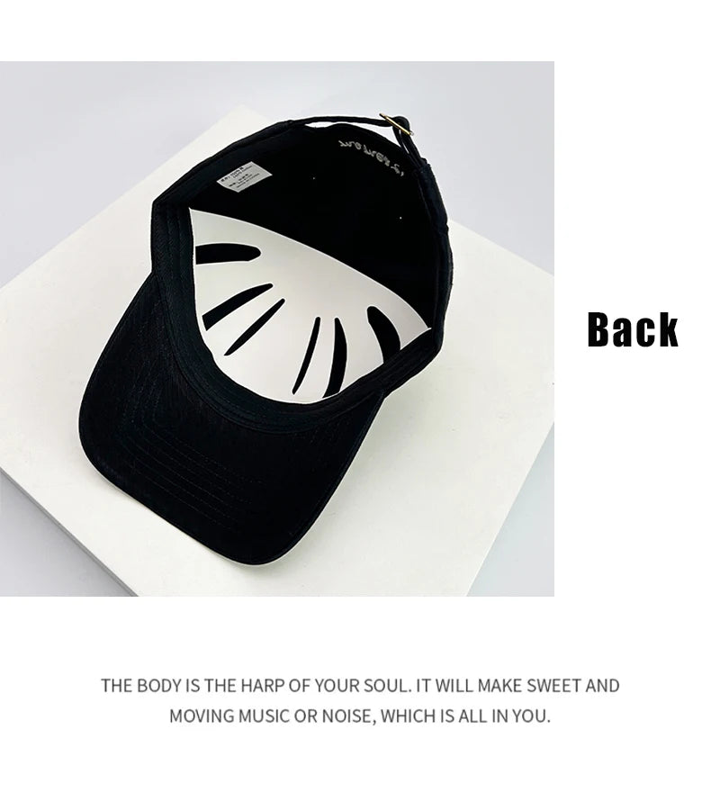 New Unisex Retro Embroidered More Letter Baseball Hats Breathable Simple Sunshade Casual Peaked Caps Versatile Fashion Street