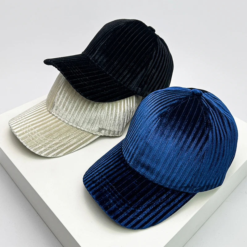 Autumn and Winter New Vertical Stripes Baseball Hats Warm Men Women Versatile Sunscreen Fashion Outdoor Snapback Caps Casual