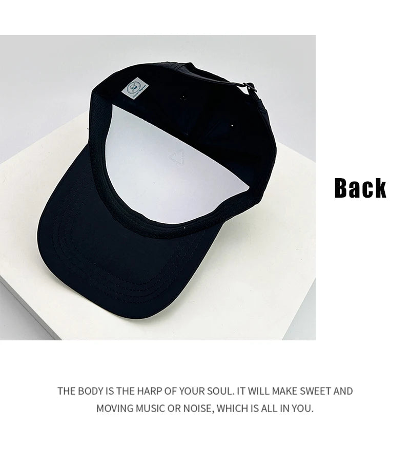 New Unisex Korean Quick Drying Letter Baseball Hats Outdoor Breathable Casual Sunshade Simple Peaked Caps Versatile Fashion ins