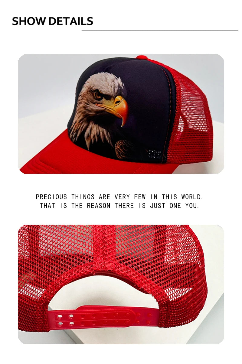 New Unisex Printed Animals Baseball Hats Breathable Mesh Sunshade Hip Hop Trucker Caps Versatile Personal Fashion Casual Sports