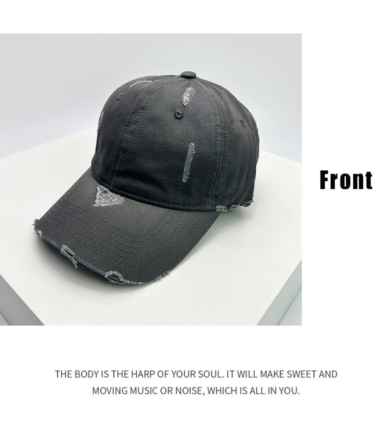 New Men Women American Vintaget Broken Style Baseball Hats Sunshade Distress Breathable Snapback Caps Gradient Versatile Fashion