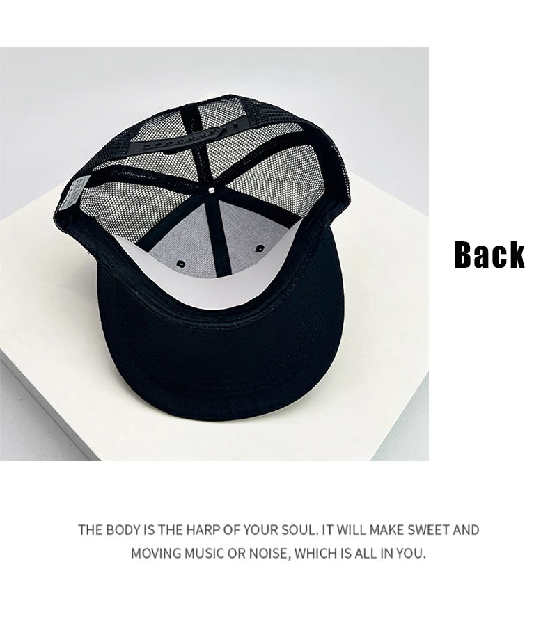 New Unisex Hip hop American Style Baseball Hats Breathable Mesh Sunshade Flat Eave Peaked Caps Versatile Fashion Street Dance