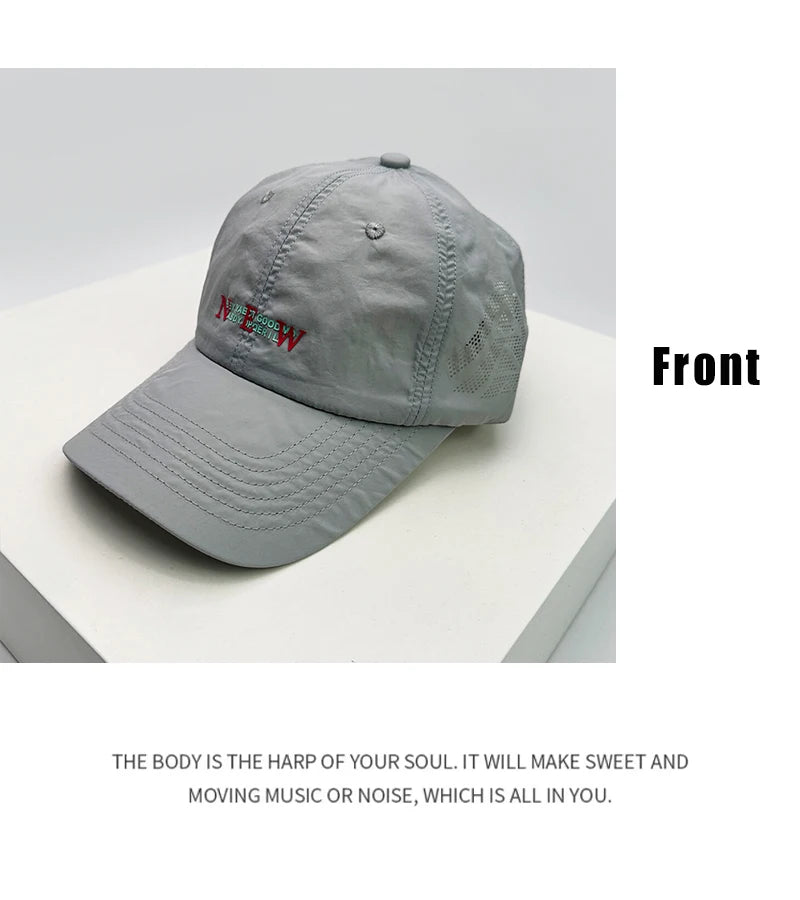 New Men Women Sport Offset Printing Quick Drying Letters Baseball Hats Student Breathable Sunshade Snapback Cap Versatile Casual