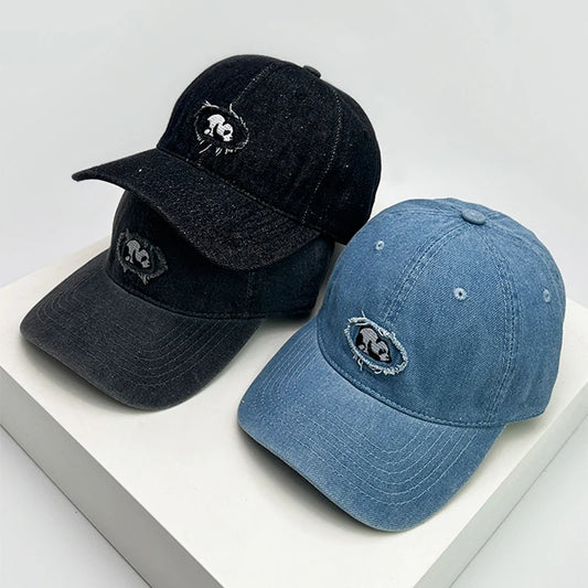 New Men Woman Casual Cartoon Lazy Panda Embroidery Baseball Hats Sunshade Breathable Cute Snapback Caps Versatile Denim Fashion