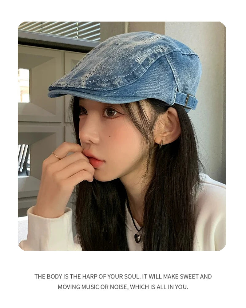 New Unisex Broken Style Solid Visors Hats Breathable Retro Sunshade Personal Peaked Caps Versatile Casual Fashion Distress ins