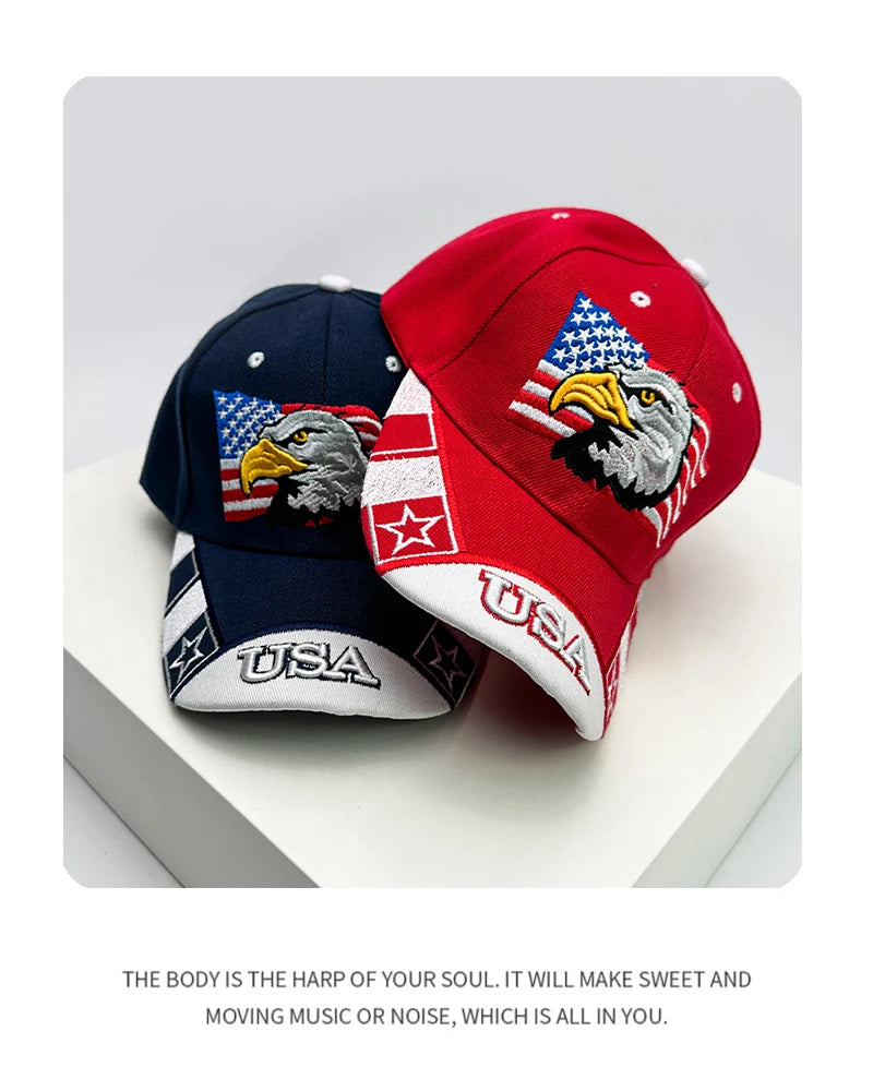 New Men Women American Flag Eagle Embroidery Baseball Hats Fashion Breathable Sunshade Snapback Caps Versatile Personal Street