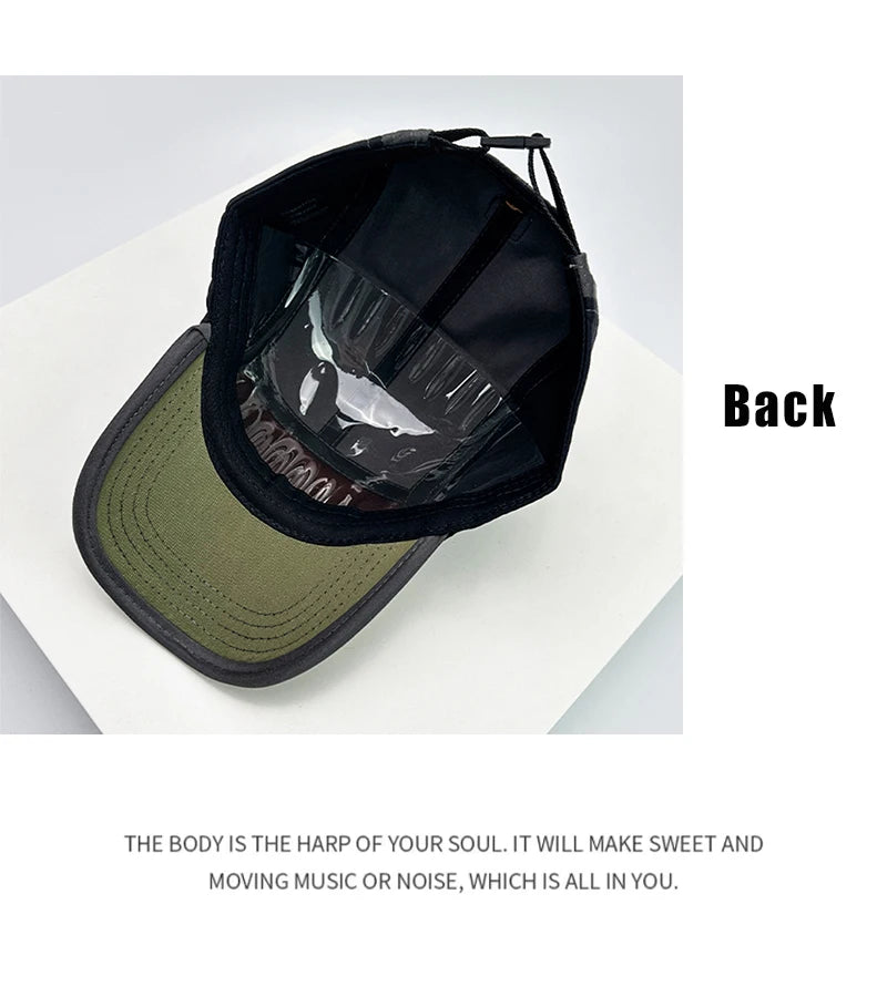 New Men Woman Japanese Retro Color Block Embroidery PATCH Letter Baseball Hat Sunshade Breathable Snapback Cap Versatile Fashion