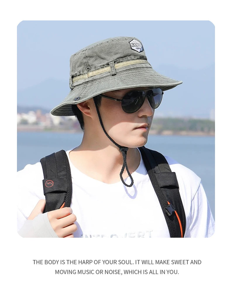 New Unisex Ethnic Style Retro Bucket Hats Casual Sunshade Outdoor Hollow Out Breathable Versatile Alpine Caps Fashion Drawstring