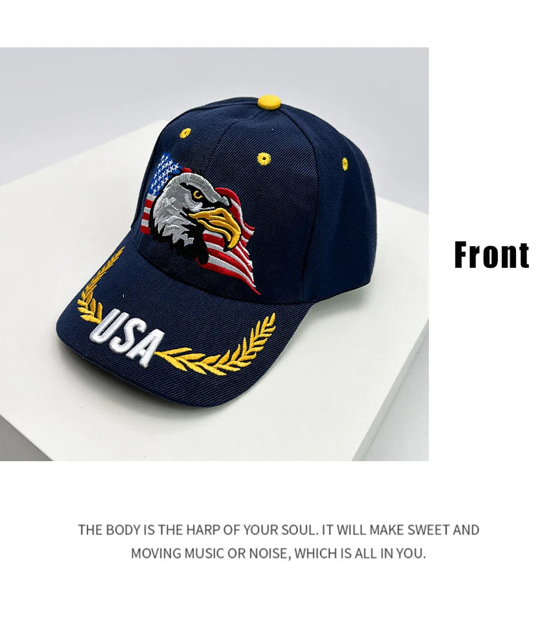 New Men Women American Flag Eagle Embroidery Baseball Hats Fashion Breathable Sunshade Snapback Caps Versatile Personal Street