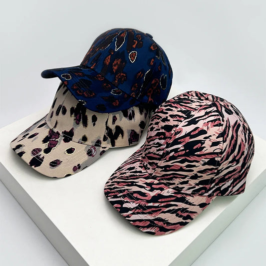 New Unisex Personal Graffiti Leopard Stripe Baseball Hats Outdoor Breathable Travel Sunshade Snapback Caps Versatile Fashion ins