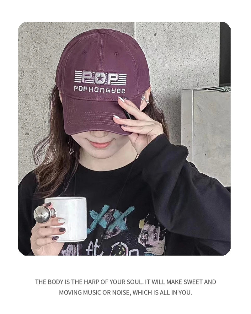 New Unisex American Style Letter Embroidery Baseball Hats Breathable Korean Sunshade Casual Peaked Caps Versatile Fashion Street