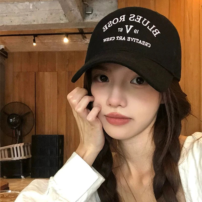 New Unisex Hardtop Embroidered Letters Baseball Hats Breathable Korean Sunshade Casual Peaked Caps Versatile Fashion Simple ins