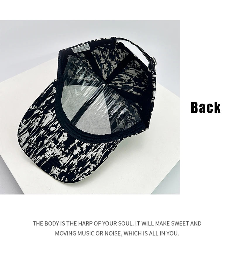 New Unisex Graffiti Check American Style Baseball Hats Personal Breathable Street Sunshade Retro Snapback Caps Versatile Fashion