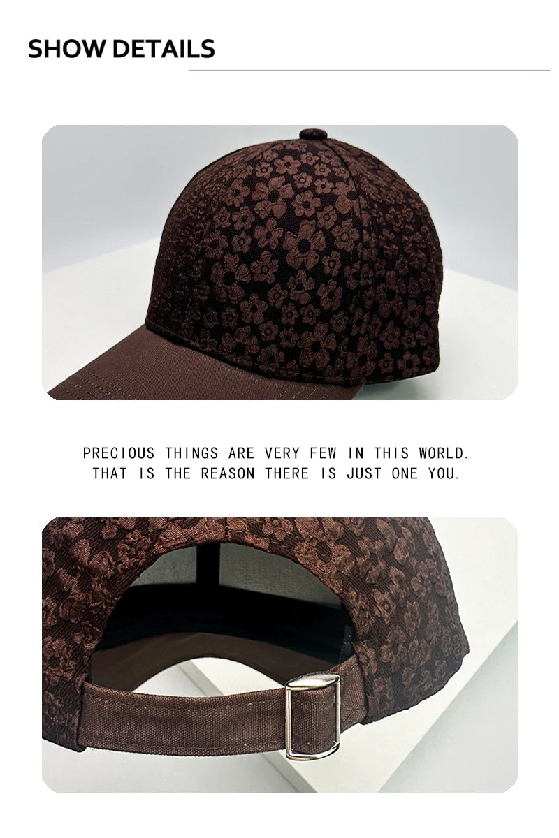 New Woman Hardtop Floral Baseball Hats Breathable Outdoor Sunshade Sports Versatile Snapback Caps Casual Fashion Westernized ins