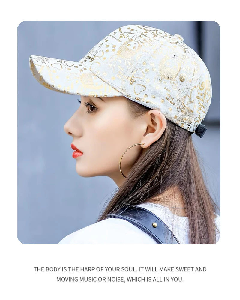 New Trend Reflective Korean Fashion Men Women Baseball Hats VELOUR LEATHER Comfortable Versatile Unisex Printing Outdoor Outings