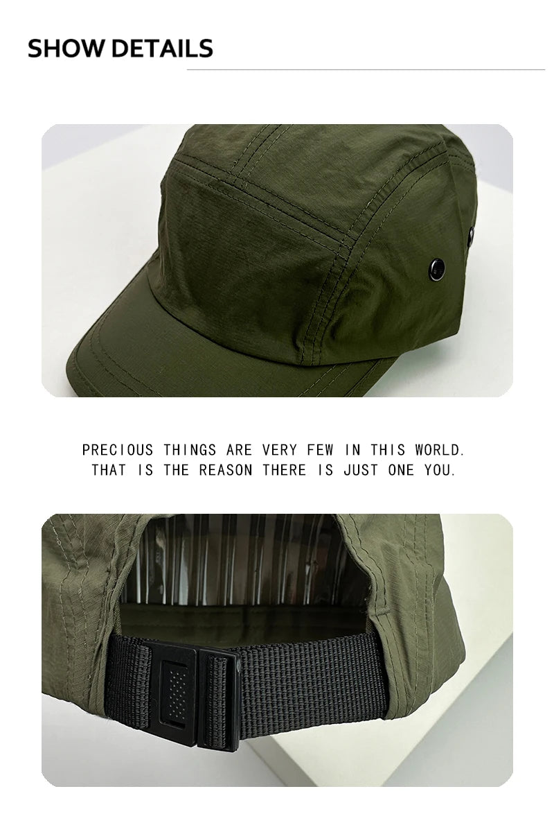 New Men Women Quick Drying Retro Snapback Caps Outdoor Camping Sunshade Breathable Baseball Hats Versatile Fashion Simple Light