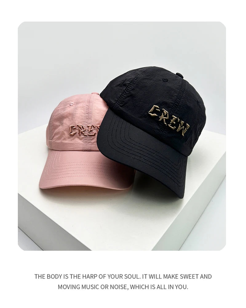 New Men Woman ins Quick Drying Letter Embroidery Baseball Hats Korean Sunshade Simple Breathable Outdoor Snapback Caps Versatile