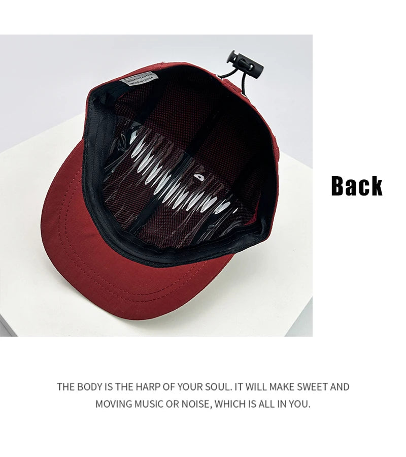 New Men Women Drawstring Short Eaves Solid Baseball Hats Breathable Sunshade Fashion Snapback Caps Versatile Simple Quick Drying