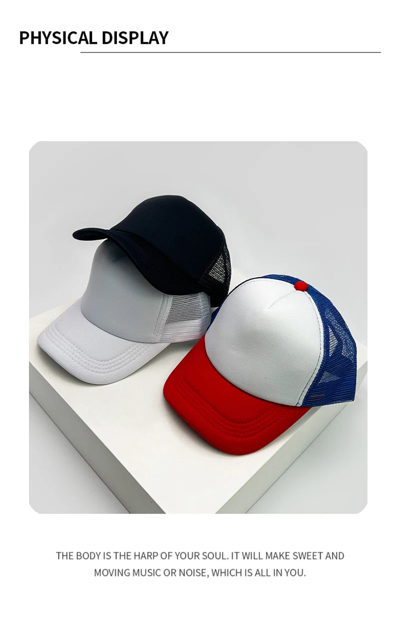 New Men Women Mesh Color Block Baseball Hats Sunshade Breathable Casual Truck Cap Versatile Fashion Simple Outdoor Solid Classic