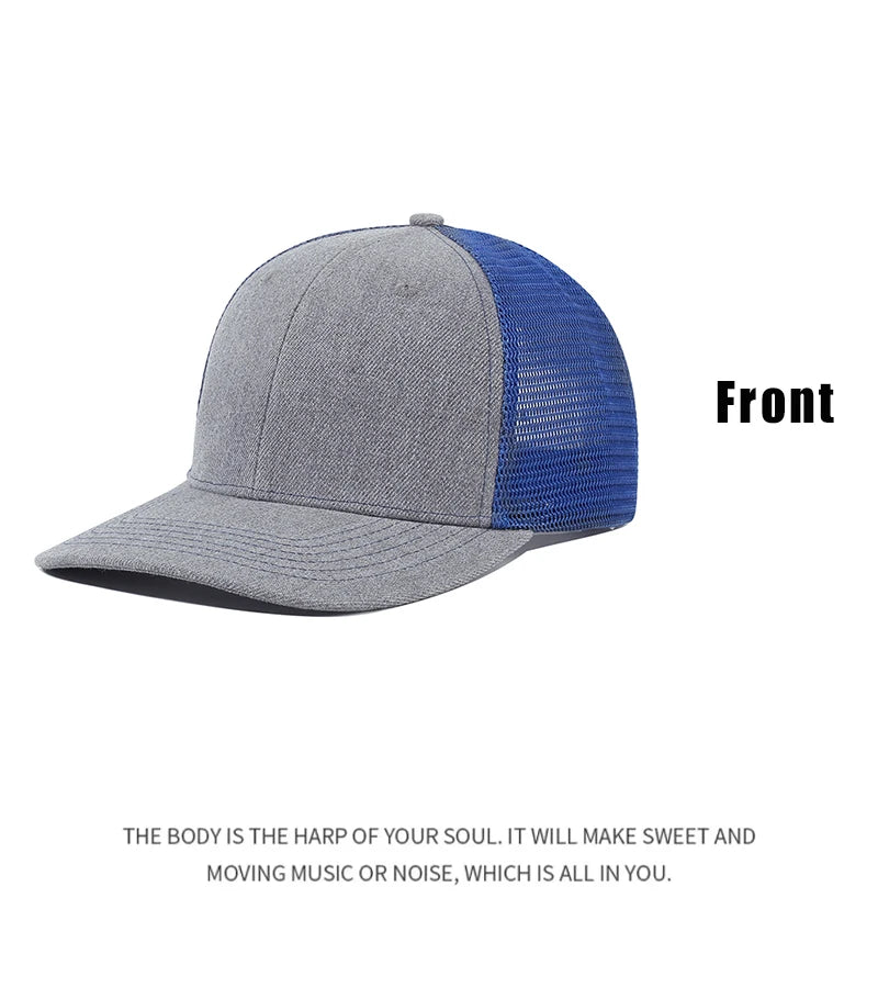 New Men Women Outdoor Color Block Baseball Hats Sunshade Retro Breathable Mesh Casual Truck Caps Versatile Fashion Simple Solid