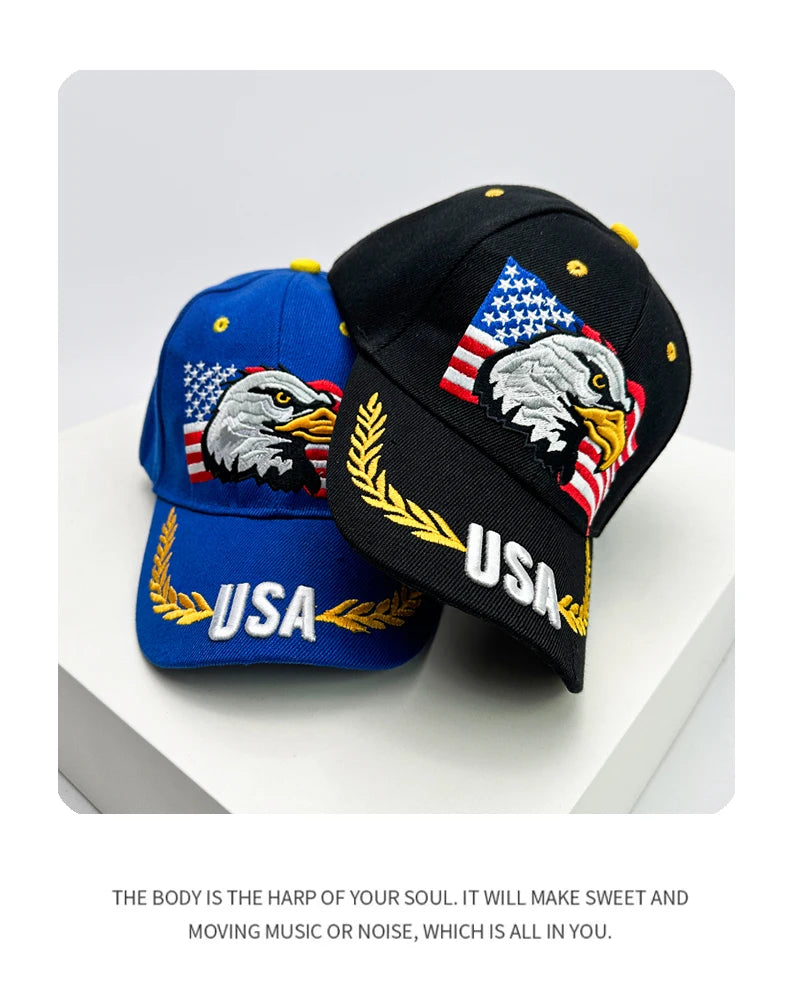 New Men Women American Flag Eagle Embroidery Baseball Hats Fashion Breathable Sunshade Snapback Caps Versatile Personal Street