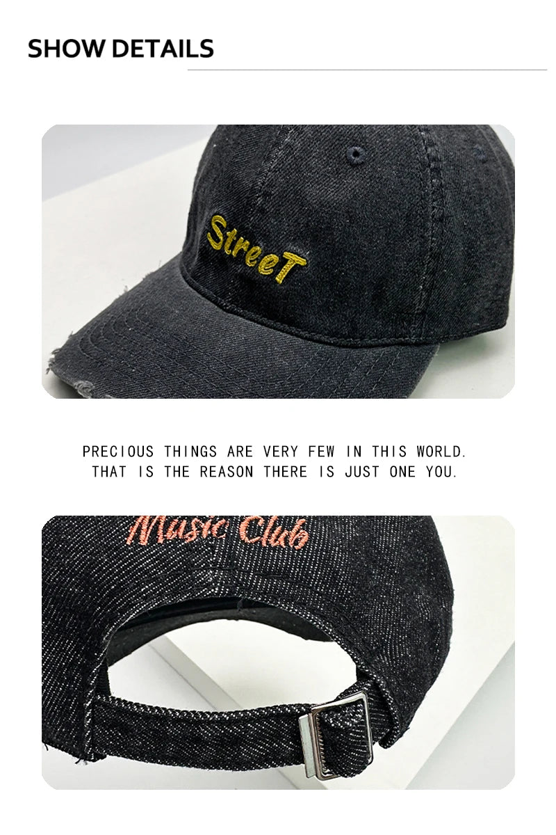 New Men Woman Broken Style Letter Embroidery Baseball Hats Retro Sunshade Breathable Casual Snapback Caps Versatile Fashion ins