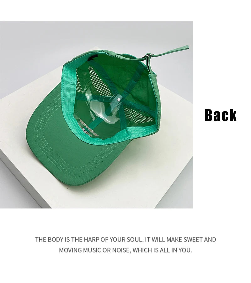 New Men Woman Outdoor Letter Embroidery Baseball Hats Quick Drying Breathable Mesh Sunshade Camp Snapback Caps Versatile Fashion