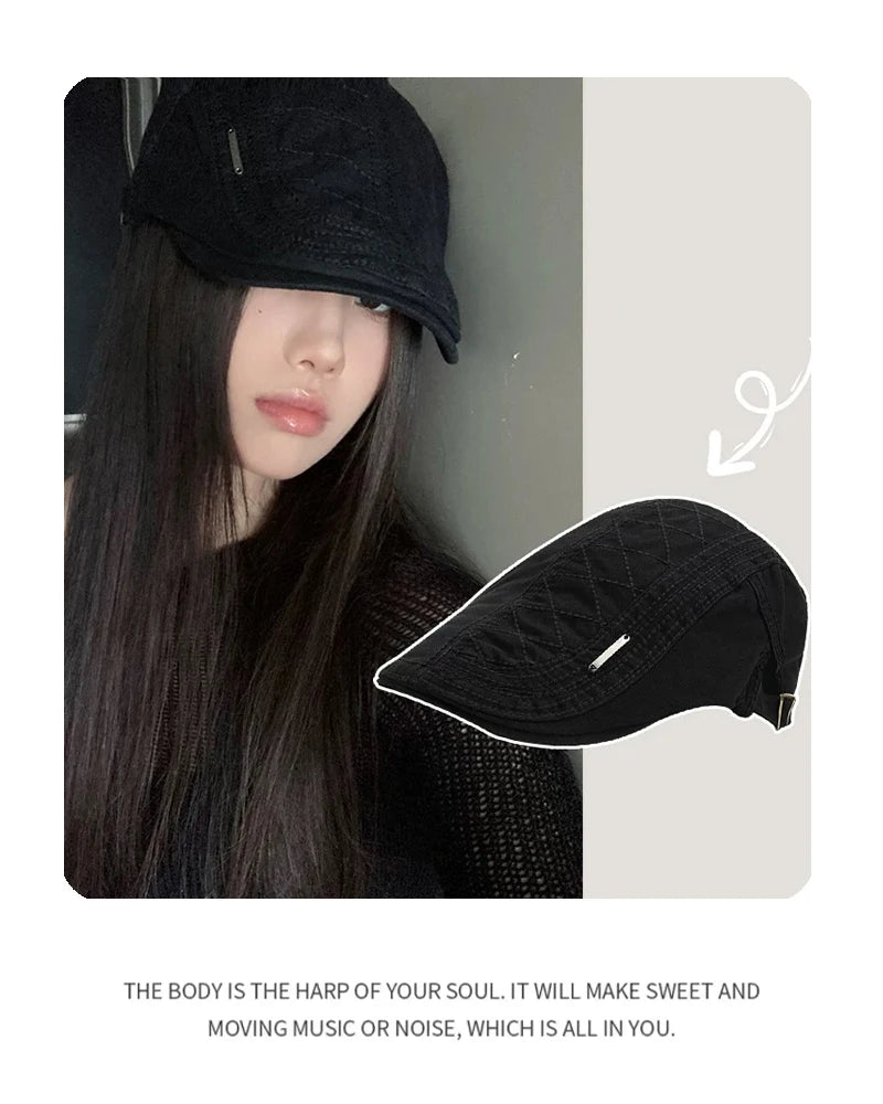 New Unisex Labeling letters Visors Hats Breathable Casual Sunshade Simple Peaked Caps Versatile ins Fashion Street British Style