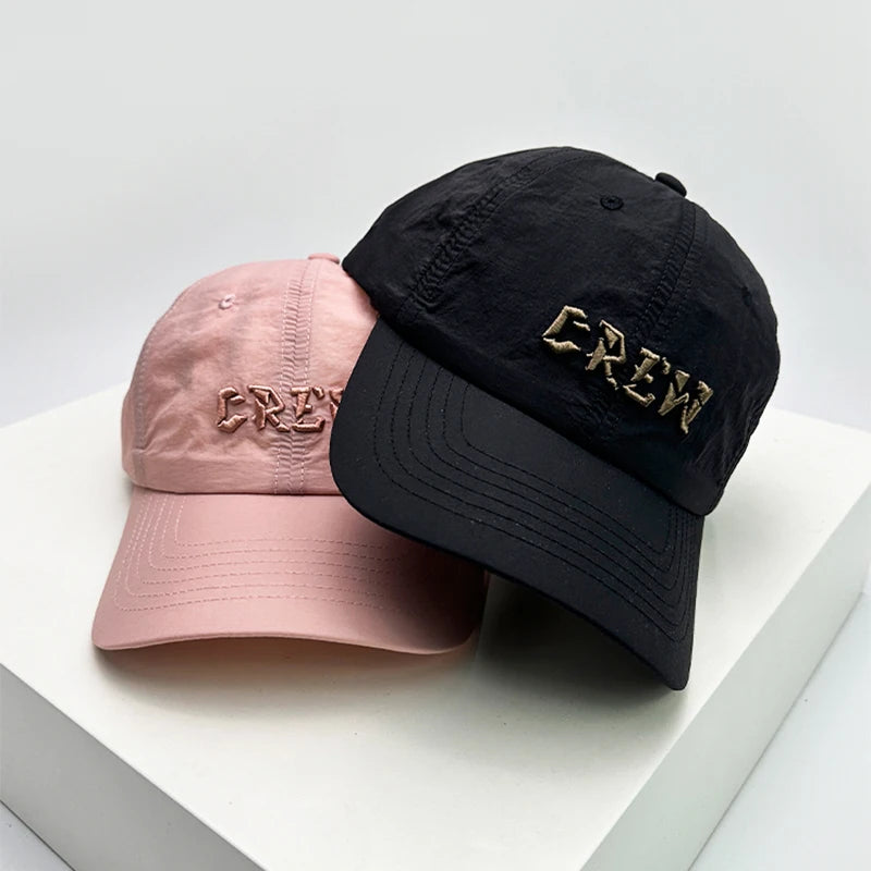 New Men Woman ins Quick Drying Letter Embroidery Baseball Hats Korean Sunshade Simple Breathable Outdoor Snapback Caps Versatile