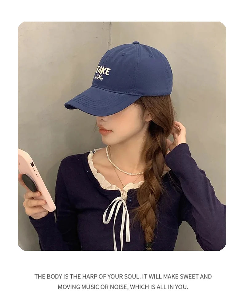 New Men Women Temperamental Embroidered Letters Baseball Hats Versatile Breathable Sunshade Korean Snapback Caps Fashion Simple