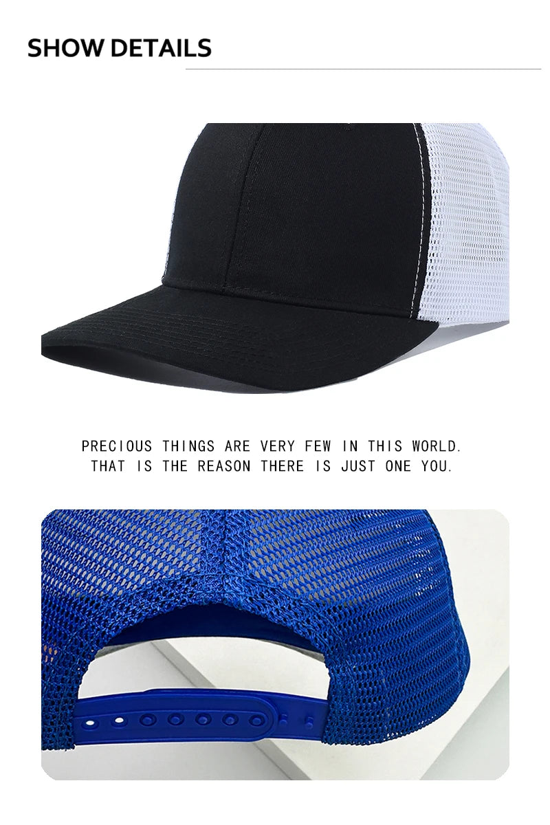 New Men Women Outdoor Color Block Baseball Hats Sunshade Retro Breathable Mesh Casual Truck Caps Versatile Fashion Simple Solid