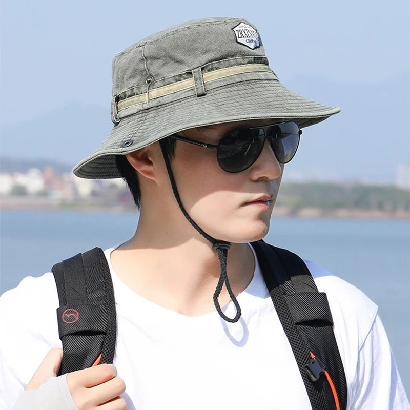 New Unisex Ethnic Style Retro Bucket Hats Casual Sunshade Outdoor Hollow Out Breathable Versatile Alpine Caps Fashion Drawstring