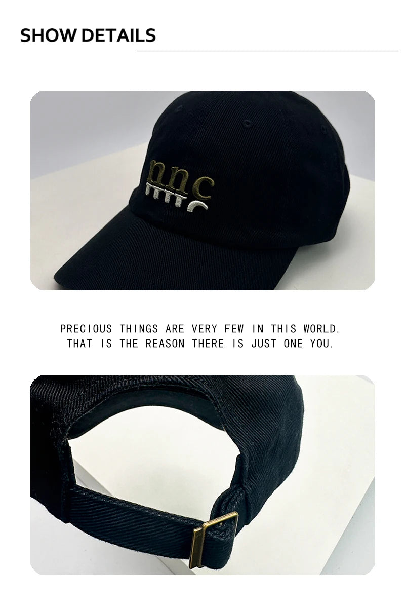 New Unisex Embroidered nnc Letters Baseball Hats Personal Breathable Sunshade Retro Peaked Caps Versatile Outdoor Fashion Sports