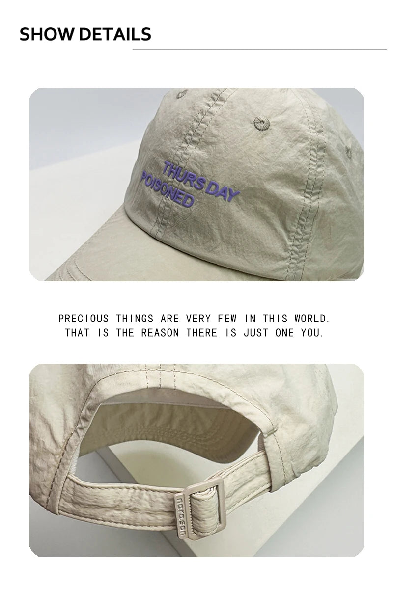 New Men Women Offset Printing Letters Quick Drying Baseball Hats Travel Breathable Sunshade Outdoor Snapback Caps Versatile Camp