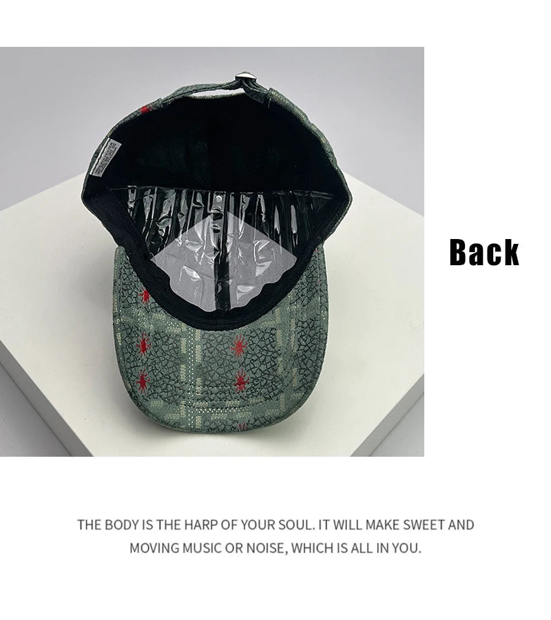 New Check Men Women Vintage Street Baseball Hats Cotton Fashion Versatile Sunscreen Hip-hop Caps Hardtop Street  Unisex  kpop